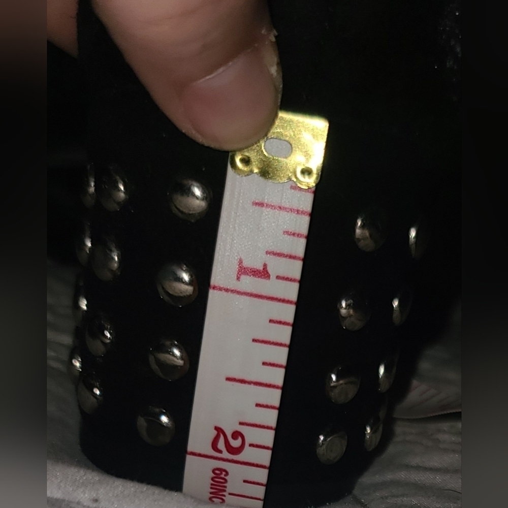 STEVE MADDEN STUDDED BLOCK HEEL BLACK SHOWS. 2.25 inch heel. NWOT. PERFECT CON - Picture 5 of 9